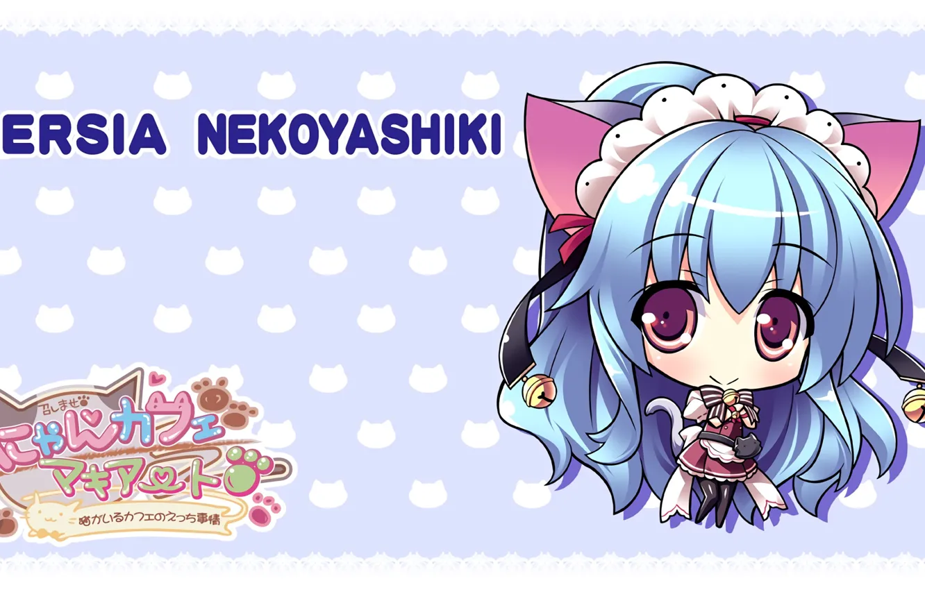 Photo wallpaper girl, bells, cutie, kitty, Nyan Cafe Macchiato