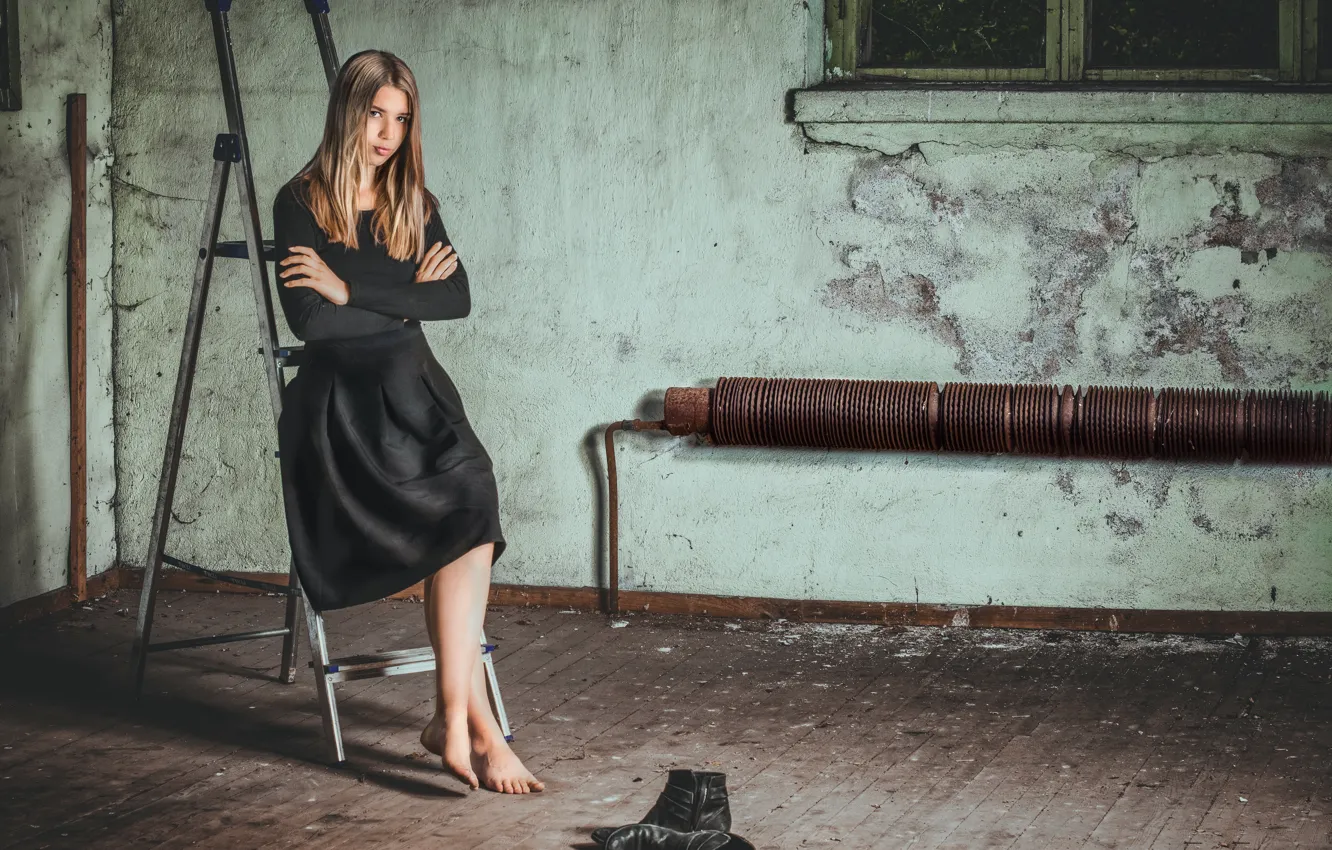 Photo wallpaper look, shoes, girl