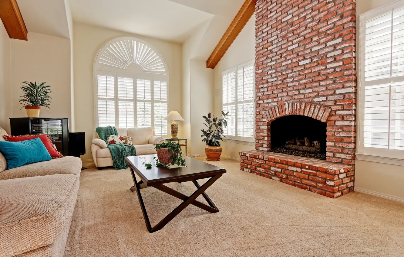Photo wallpaper design, style, room, interior, fireplace, living room