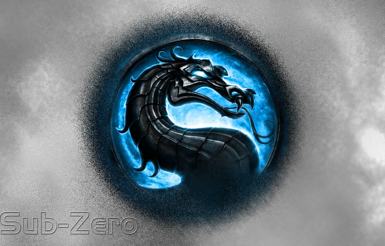 Photo wallpaper Logo, Blue, Logo, Mortal Kombat