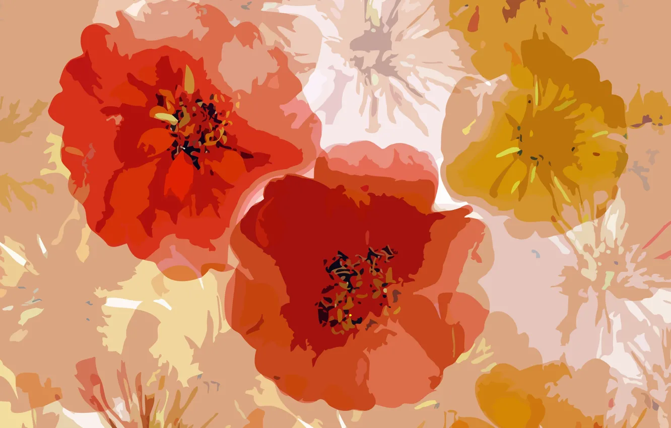 Photo wallpaper flowers, roses, texture