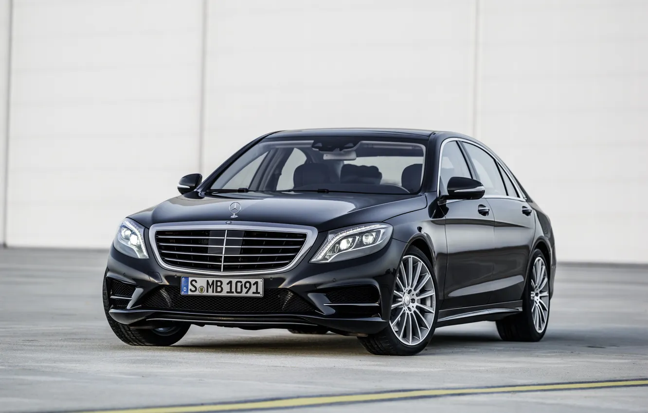 Photo wallpaper Black, Mercedes, S-class, Diodes, The flagship