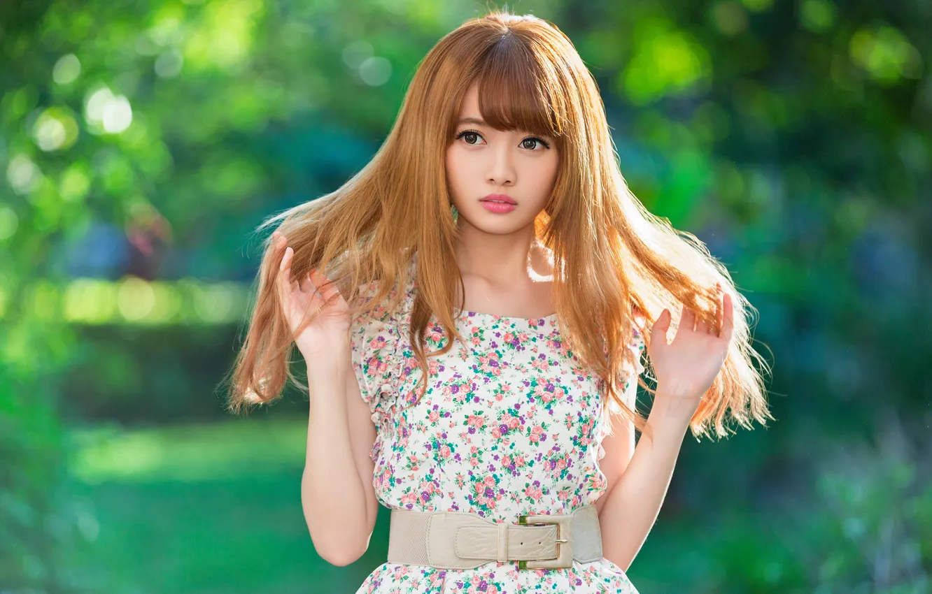 Photo wallpaper girl, hair, Asian