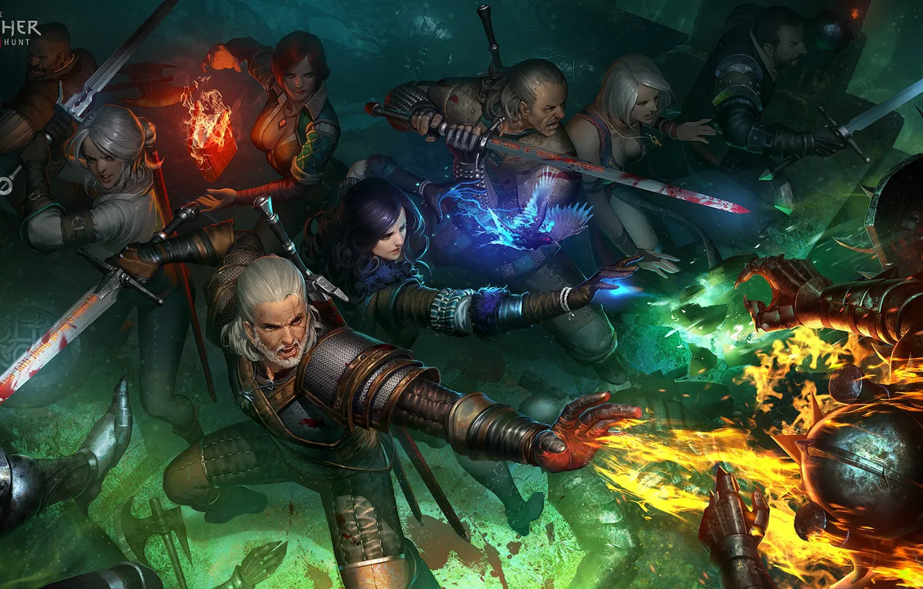 Photo wallpaper the game, art, fantasy, The Witcher 3, feihong chen, Witcher.3