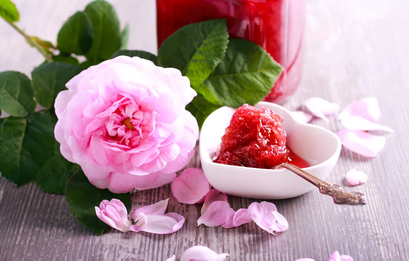 Photo wallpaper roses, sweets, jam