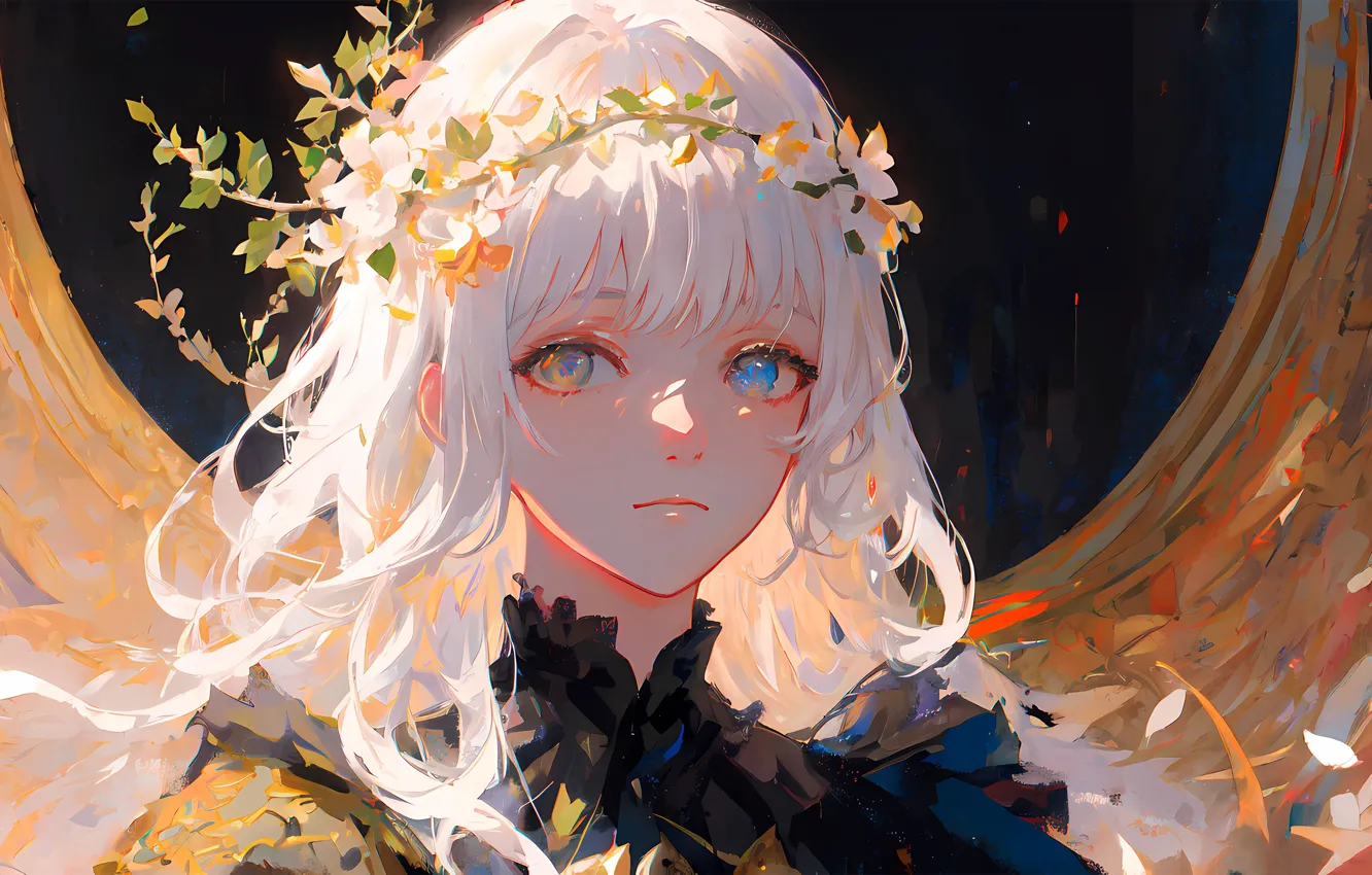 Photo wallpaper anime, blonde, bokeh, digital art, digital art, anime girls, AI art, AI Art