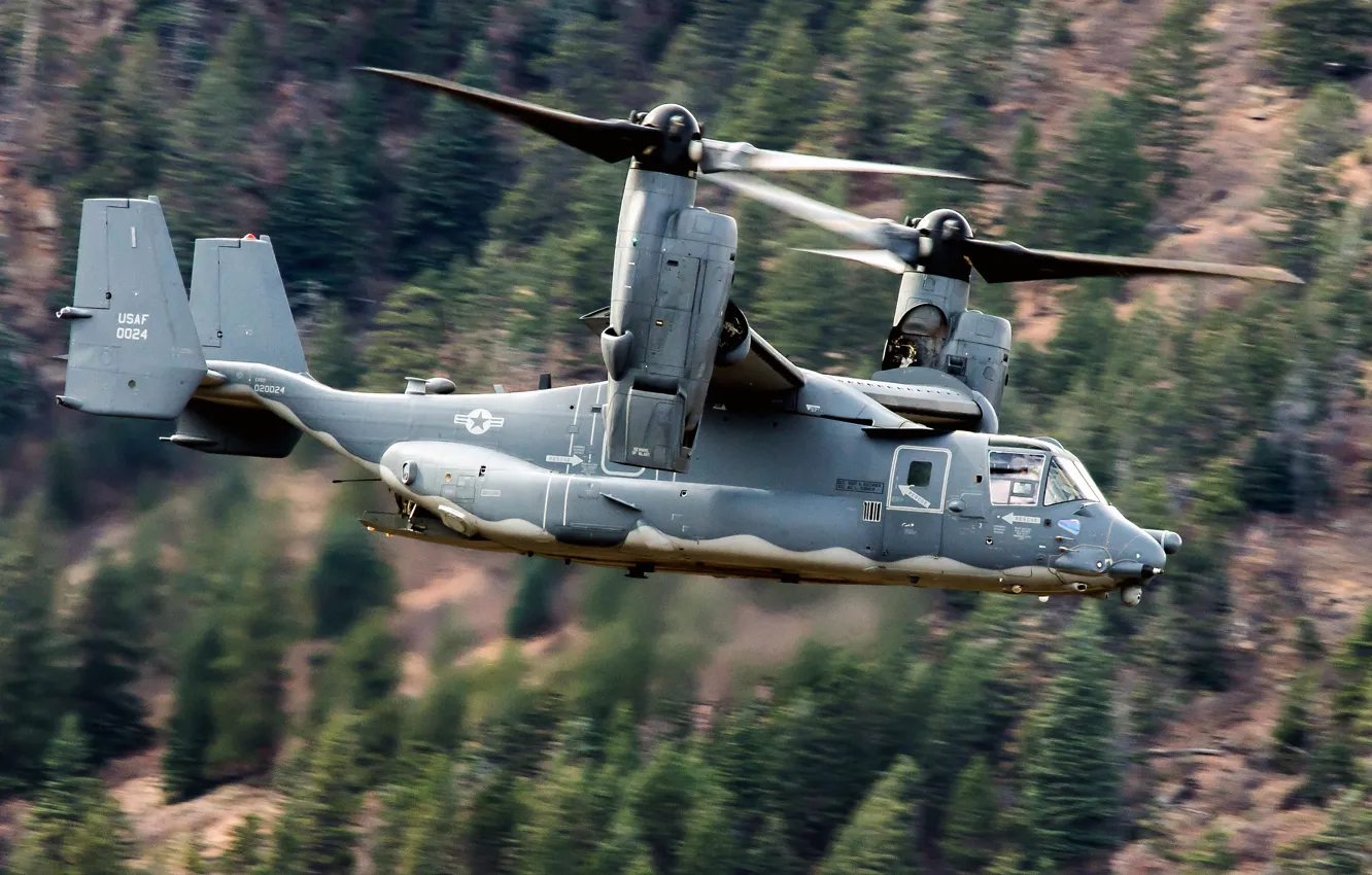 Photo wallpaper American, CV-22, CSR of the US Air Force, basic tiltrotor