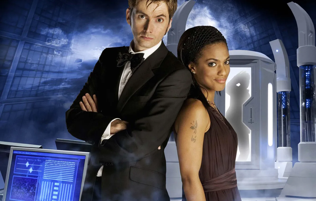Photo wallpaper monitor, the series, Doctor Who, Doctor Who, tie, tuxedo, David Tennant, David Tennant