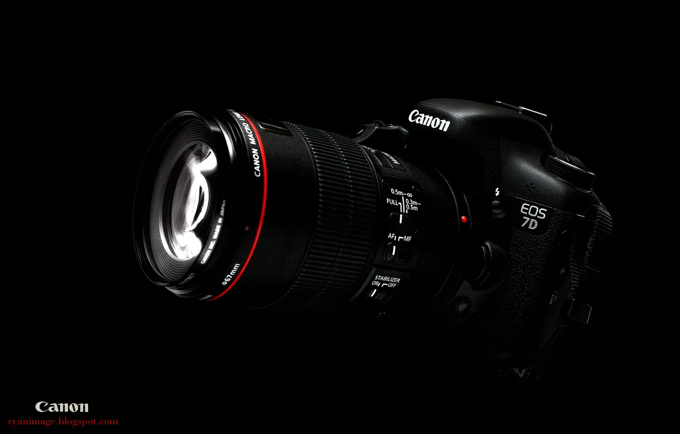 Photo wallpaper Wallpaper, the camera, black background, Canon, EF 100mm F2.8L macro Hybrid IS, EOS 7D
