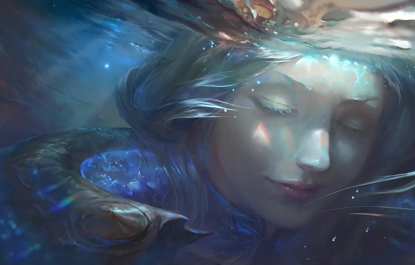 Photo wallpaper water, girl, water, art, Lux, League of Legends, Elementalist