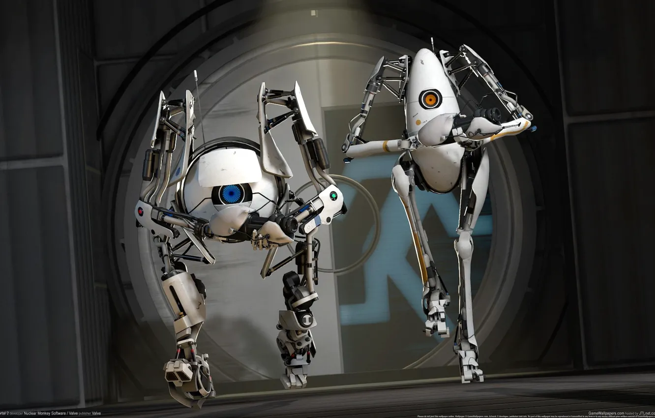 Photo wallpaper robot, Robots, Valve, Portal 2, CG wallpapers