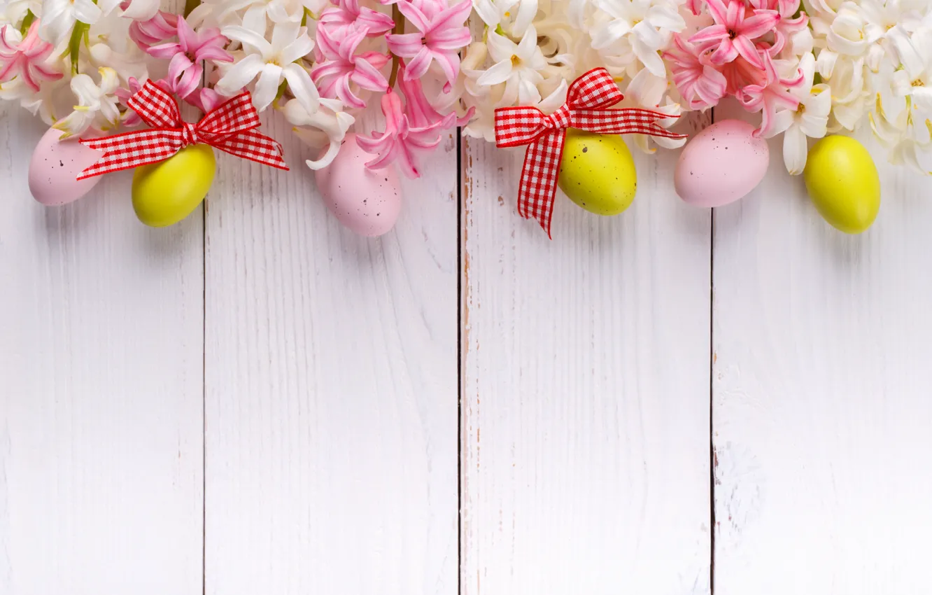 Photo wallpaper flowers, background, holiday, eggs, spring, Easter