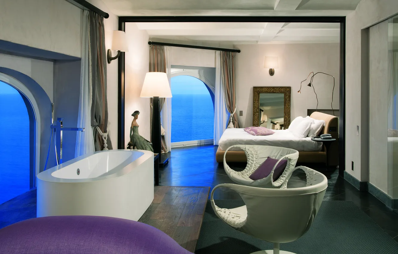 Photo wallpaper ocean, view, villa, suite, resort Punta Tragara