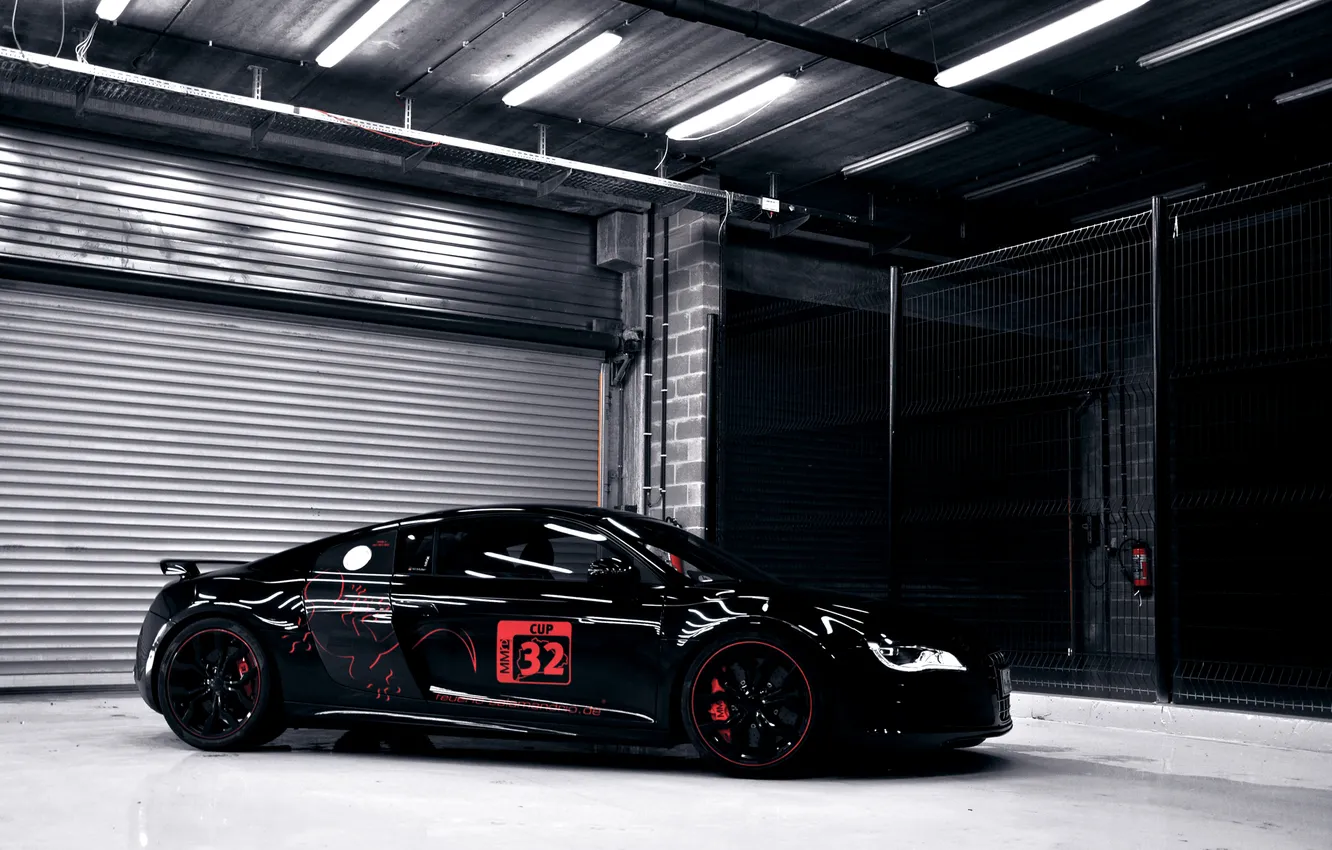 Photo wallpaper Audi, black, tuning, Sport, V10
