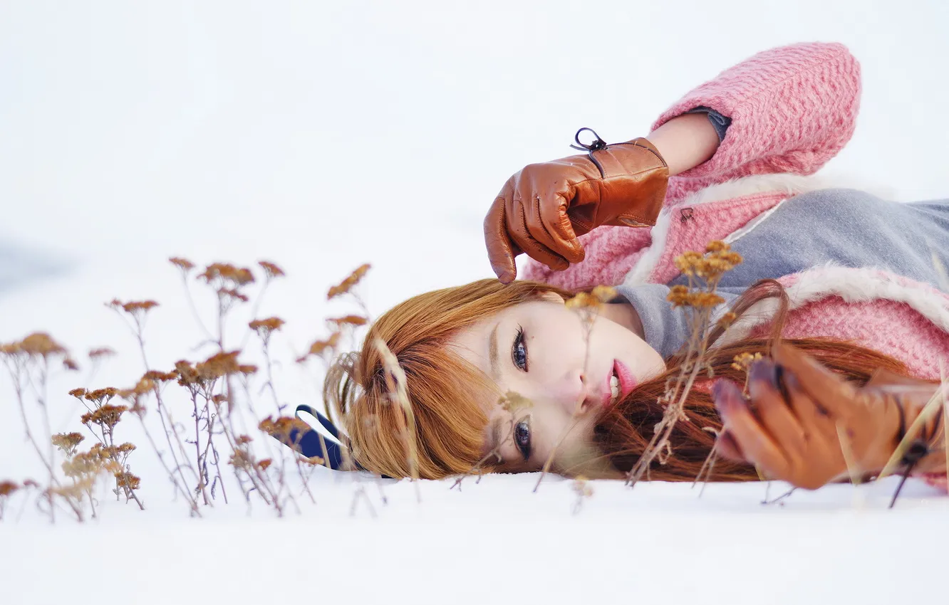 Photo wallpaper look, girl, Asian