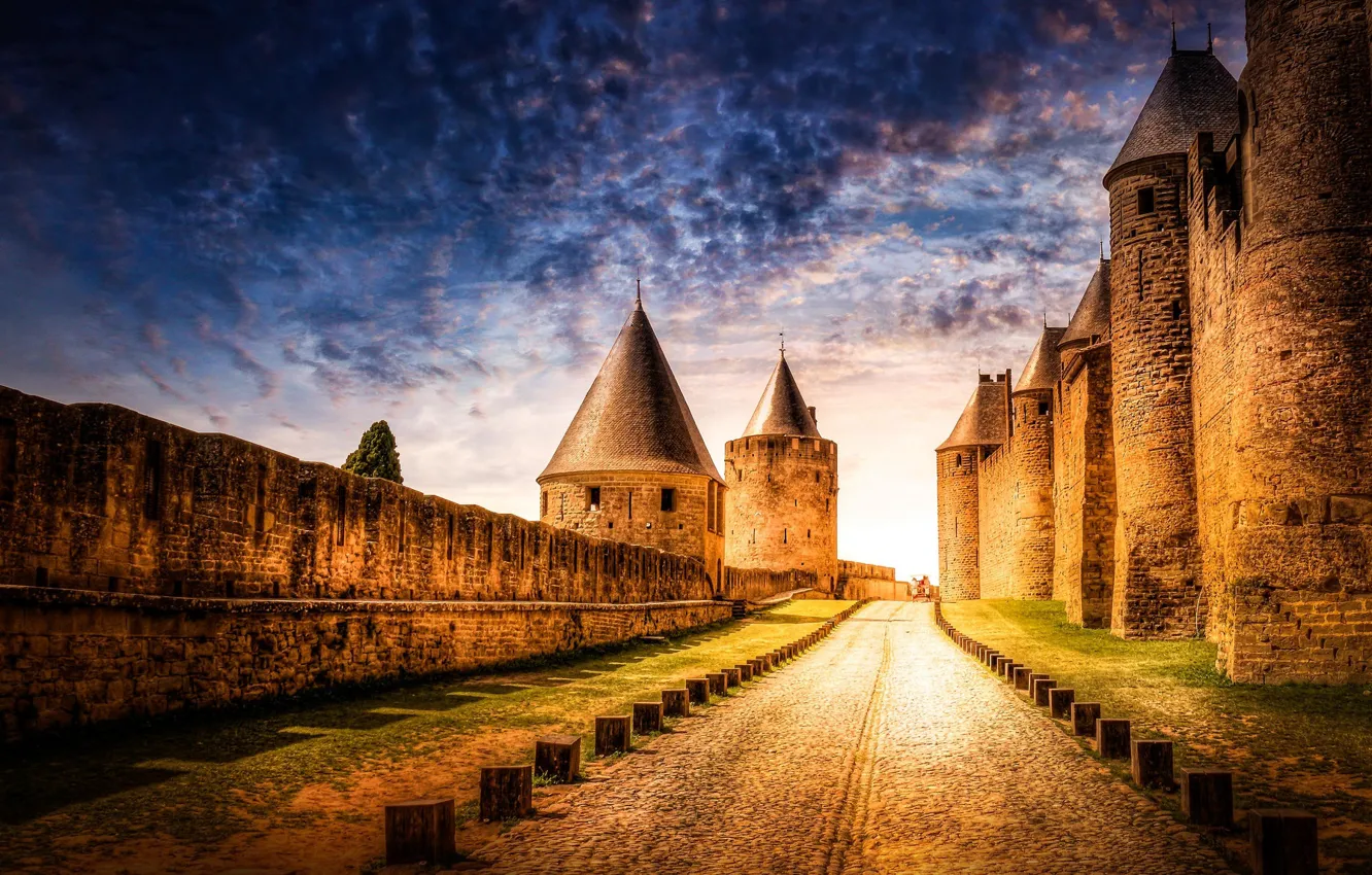 Photo wallpaper France, Carcassonne, Languedoc-Roussillon