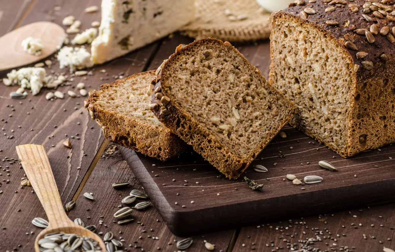 Photo wallpaper grain, bread, seeds