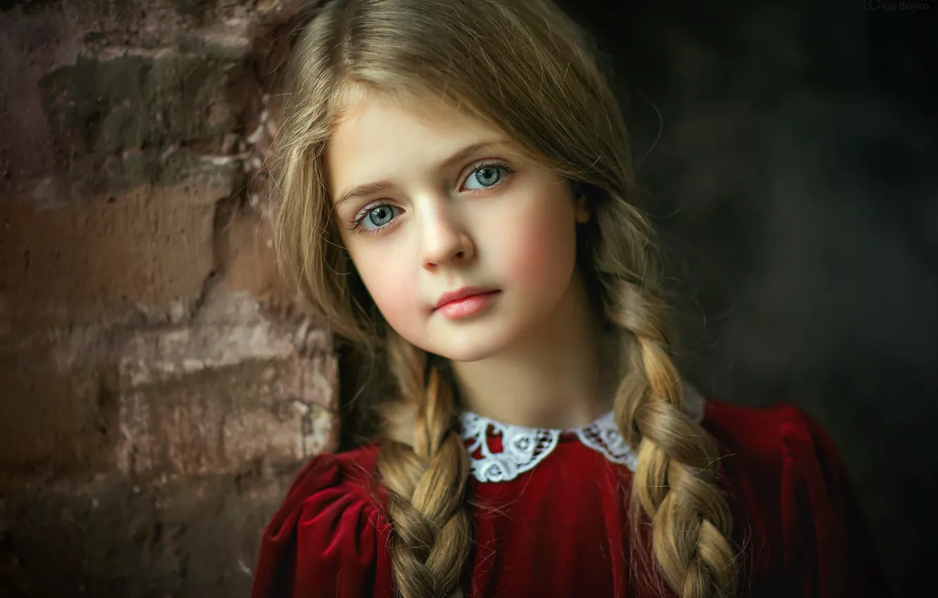 Photo wallpaper portrait, girl, braids, Olga Boyko