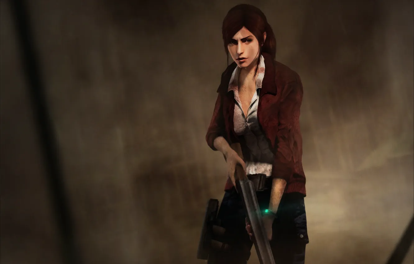 Photo wallpaper girl, the gun, capcom, Claire Redfield, Resident Evil: Revelations 2