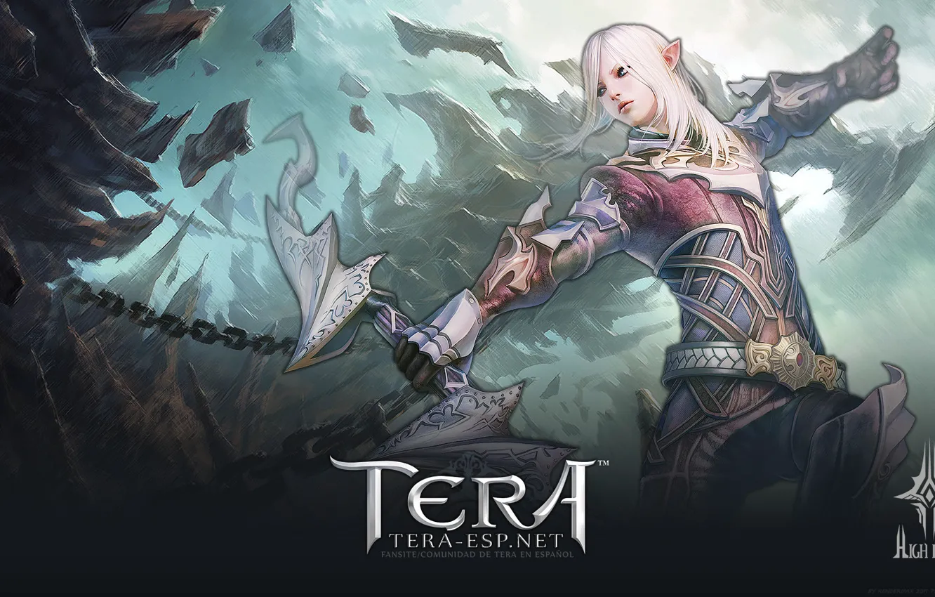 Photo wallpaper girl, Archer, ruins, elf, tera, High Elves, TERA online