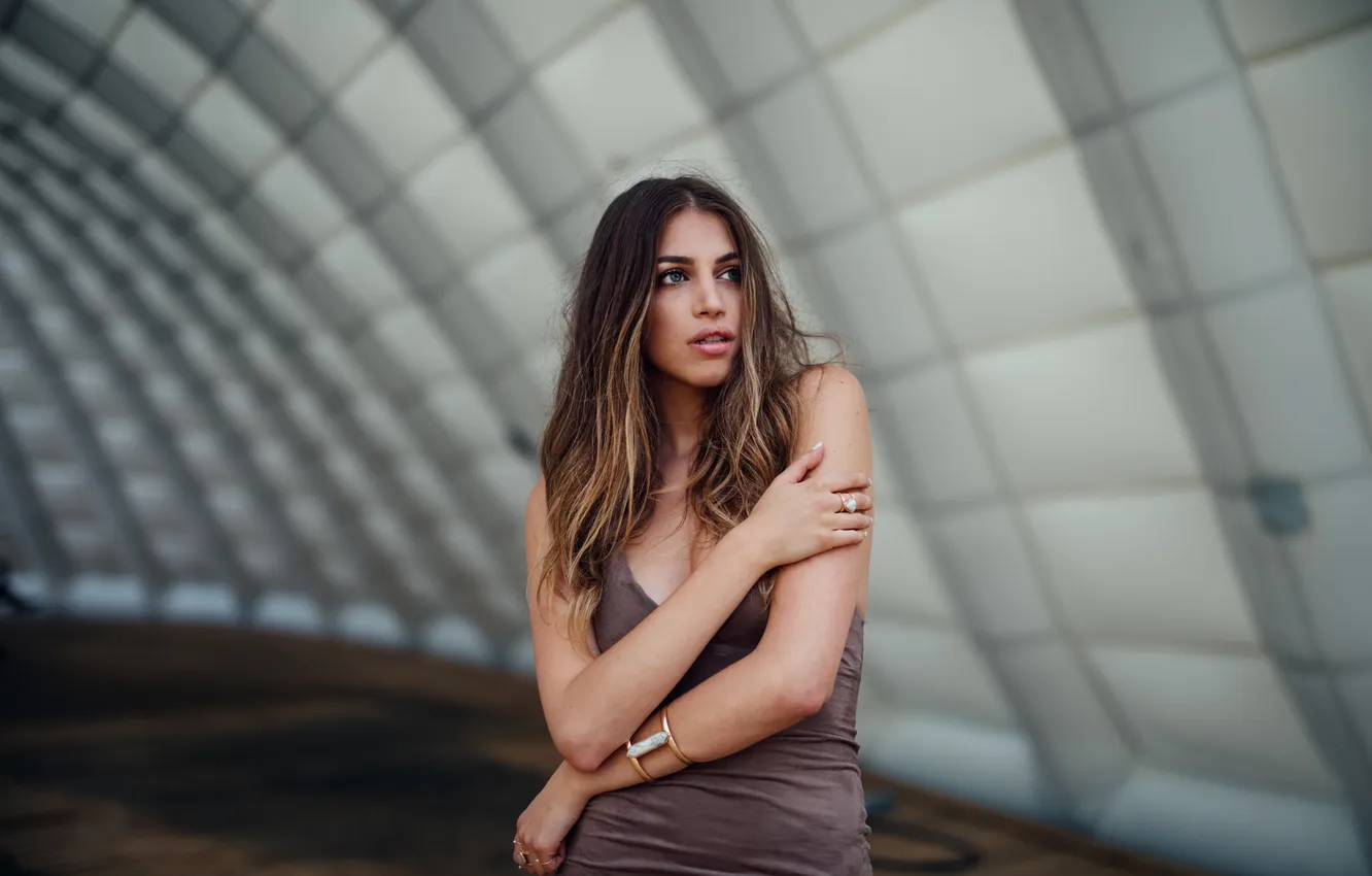 Photo wallpaper girl, face, background, hair