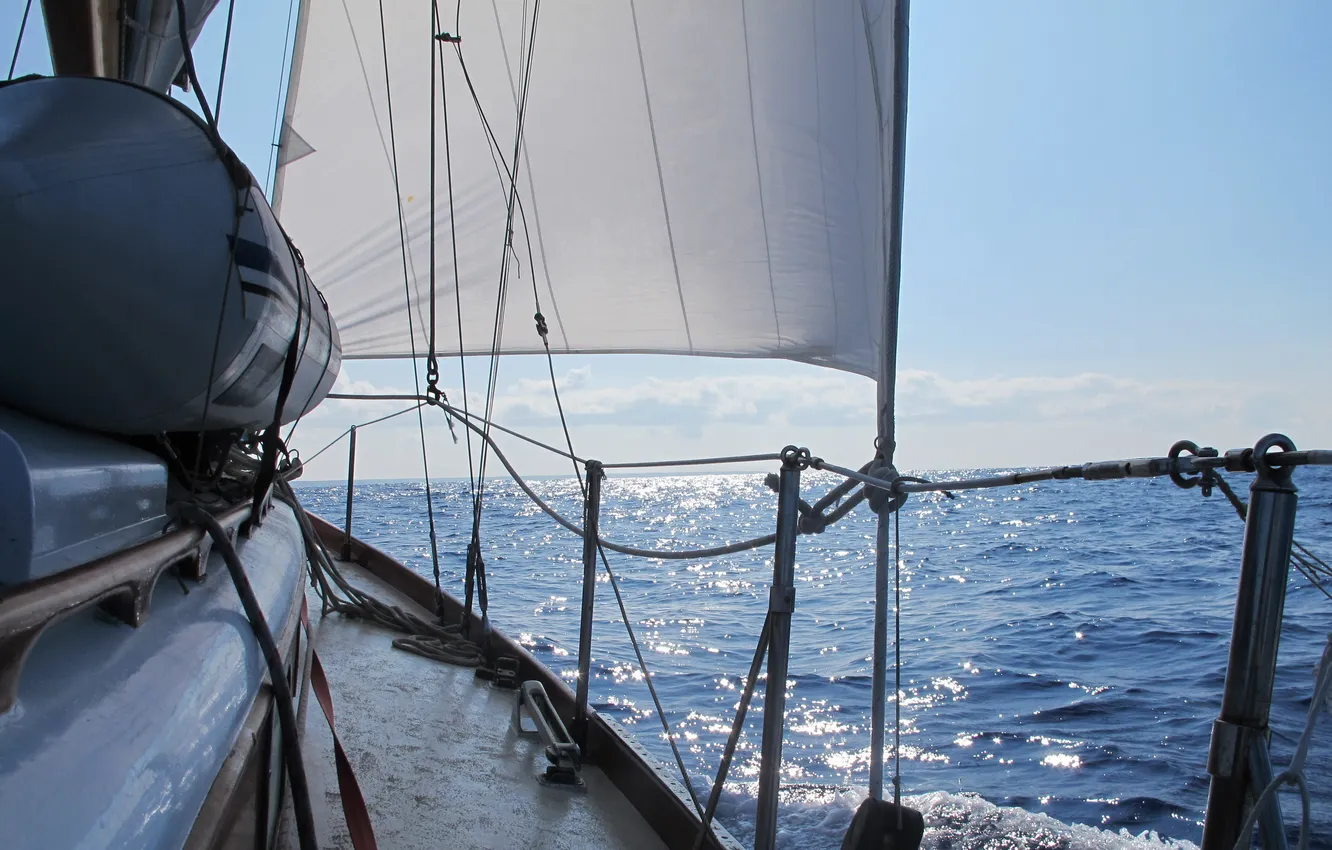 Photo wallpaper sea, the way, yacht, sail