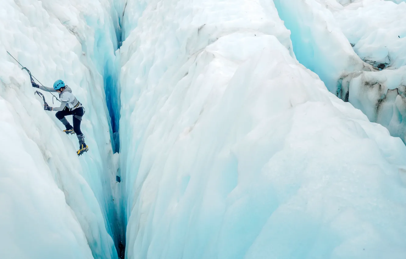 Photo wallpaper sport, mountain, ice