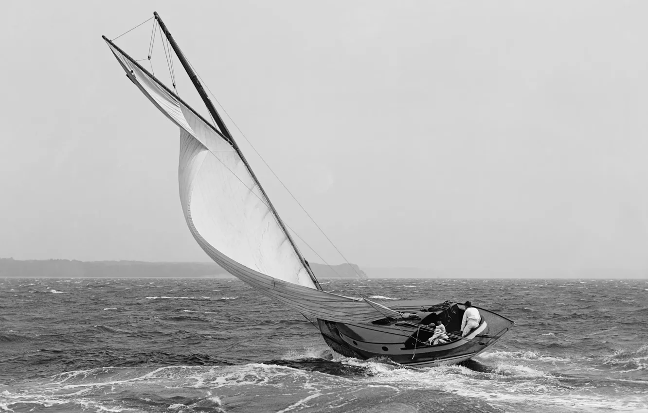 Photo wallpaper retro, yacht, Mary, The year 1895