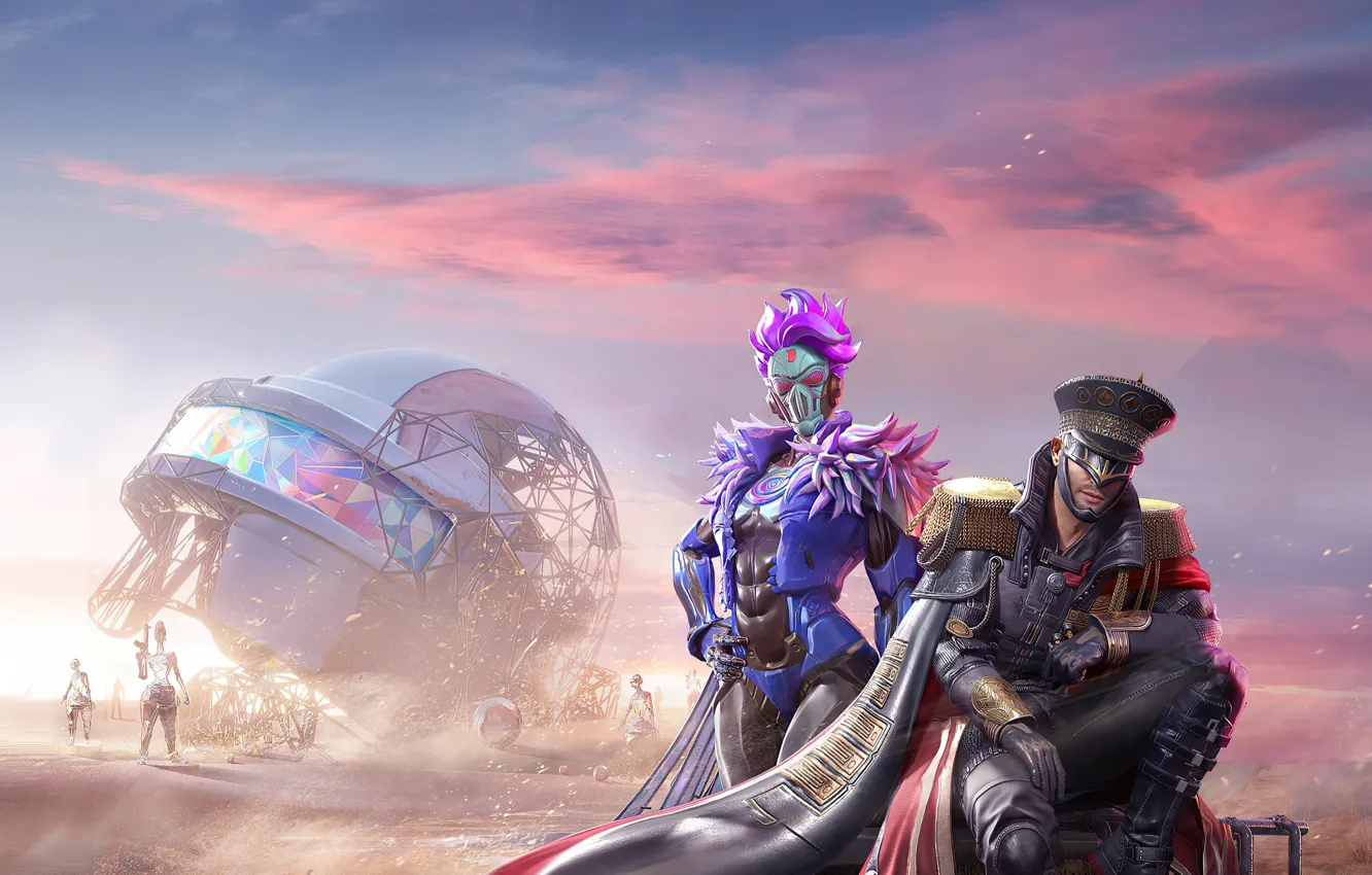 Photo wallpaper the sky, clouds, desert, the game, game, characters, mobile, Characters