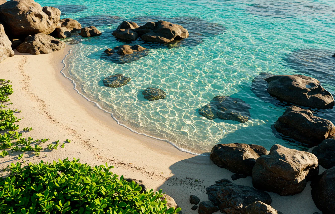 Photo wallpaper sand, beach, tropics, the ocean, Wallpaper, shore, wallpaper, beach