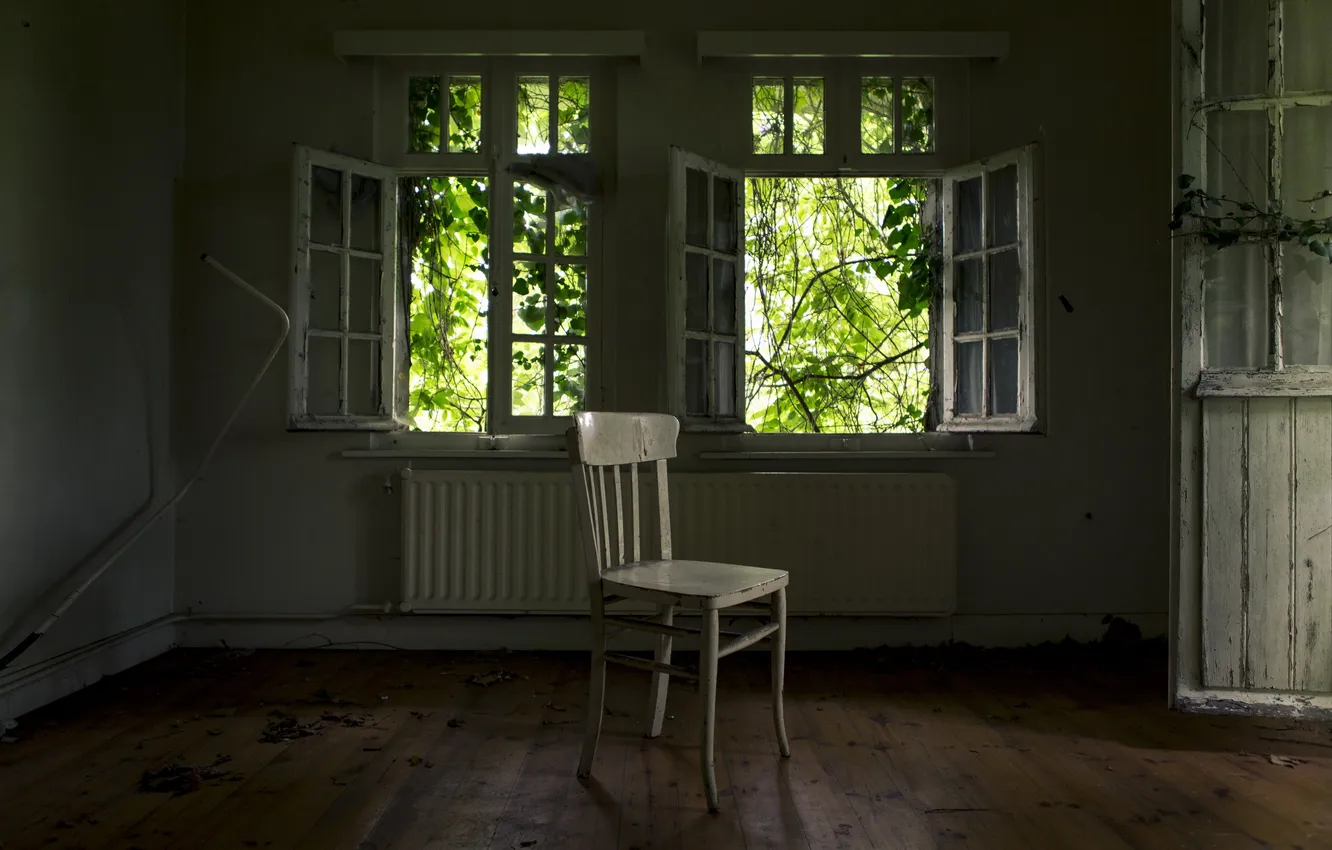 Photo wallpaper room, window, chair