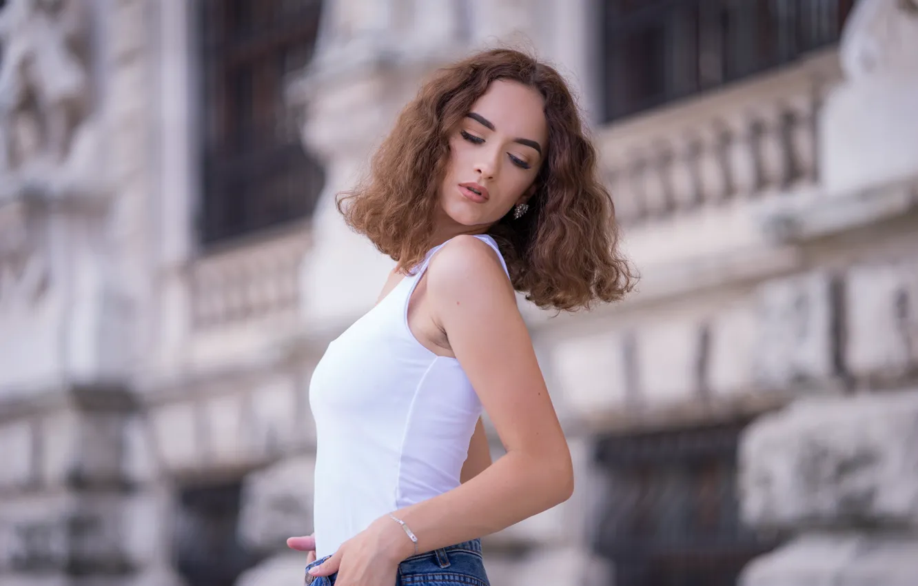 Photo wallpaper face, background, model, An