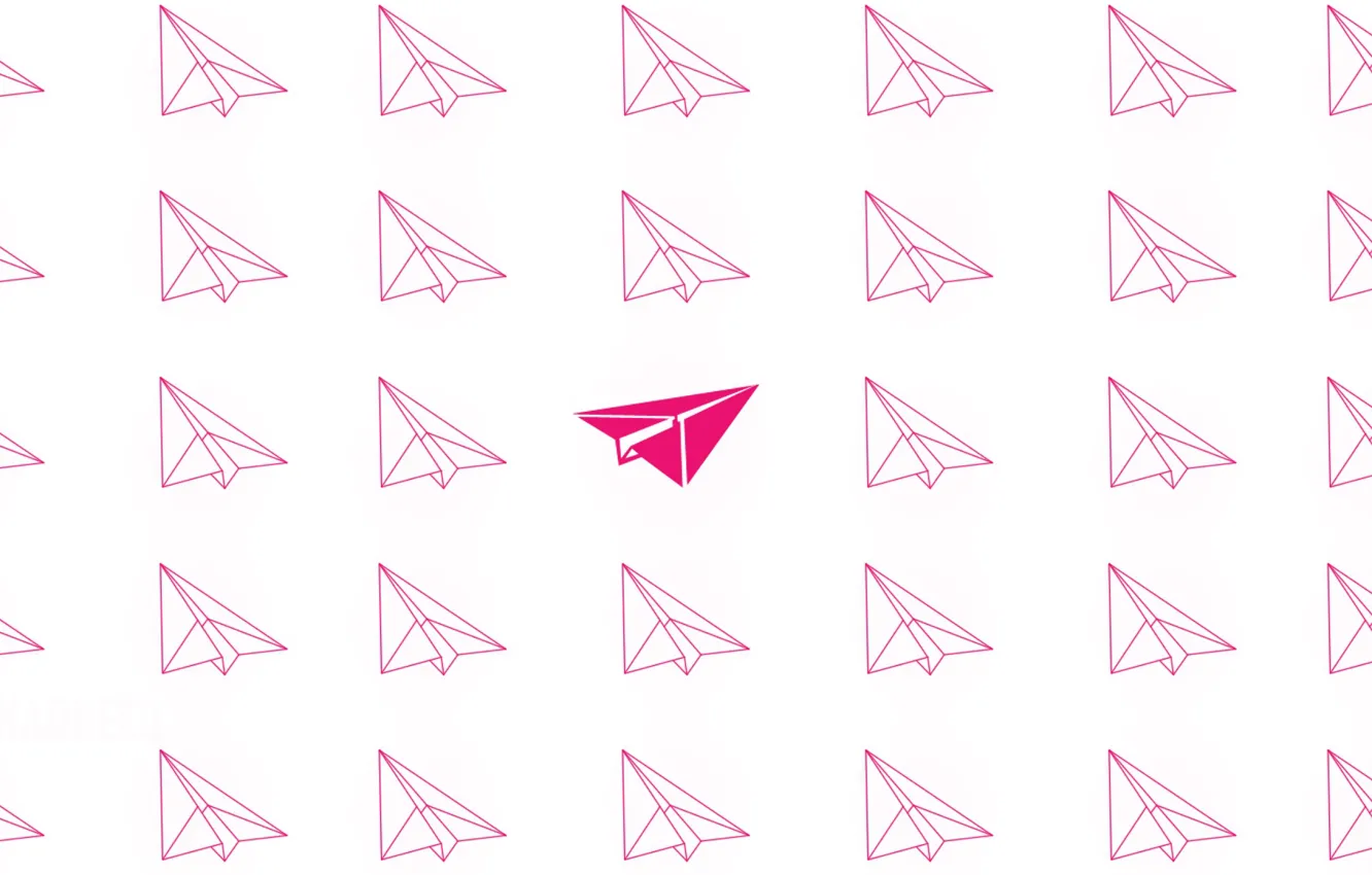 Photo wallpaper pink, minimalism, flies, minimalism, flying, pink, airplanes, airplanes