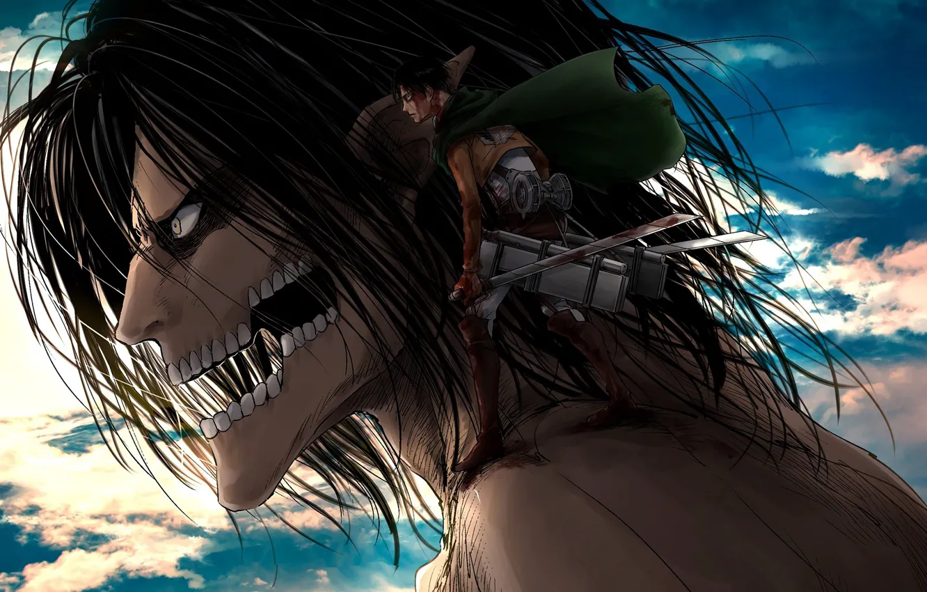 Photo wallpaper Shingeki no Kyojin, Attack Of The Titans, Eren Yeager, Levi Ackerman