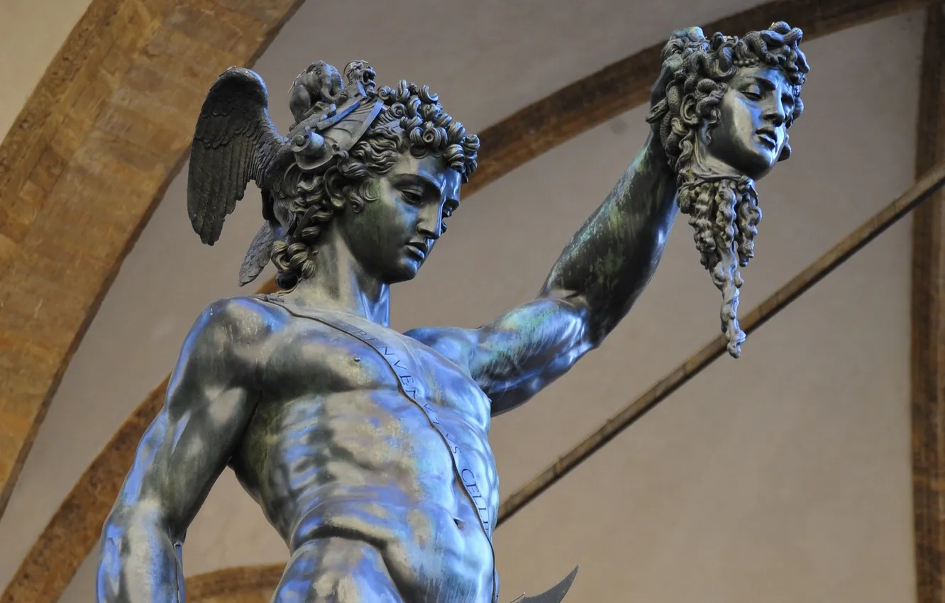 Photo wallpaper sculpture, art, Perseus, Benvenuto Cellini