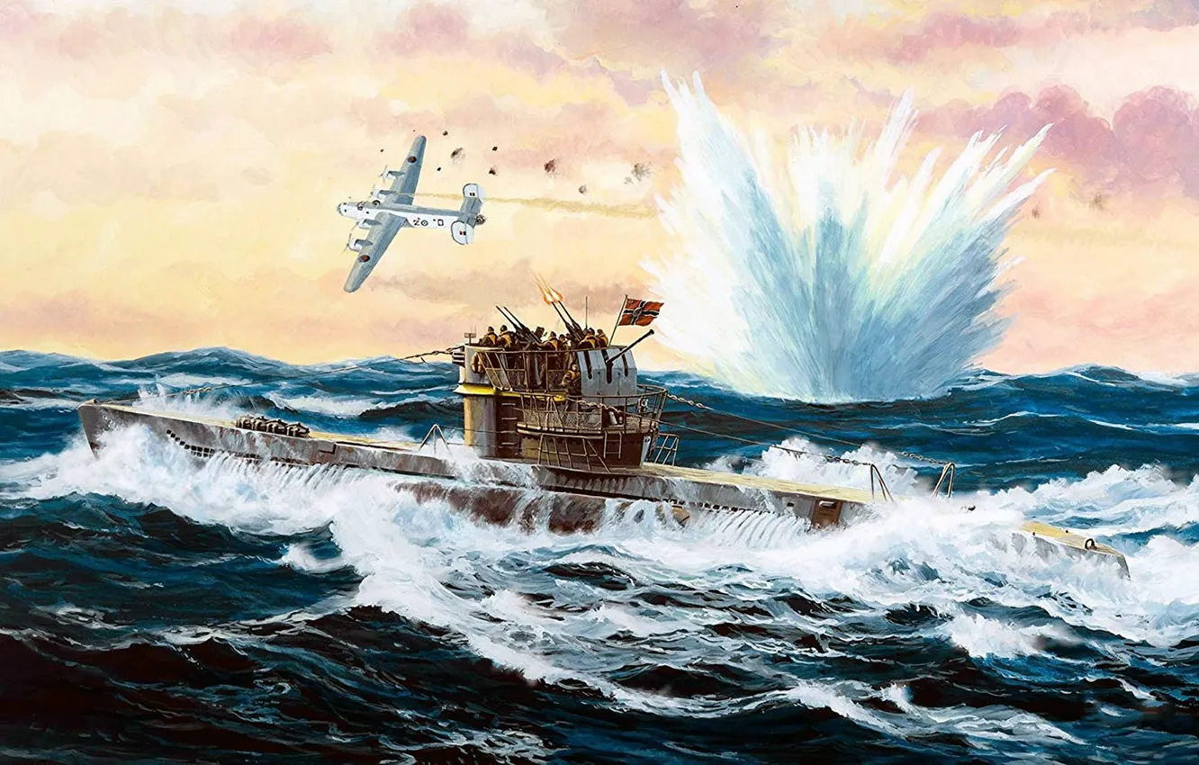 Photo wallpaper Submarine, submarine, submarine, Navy, Kriegsmarine, Navy, Type VII-C/41