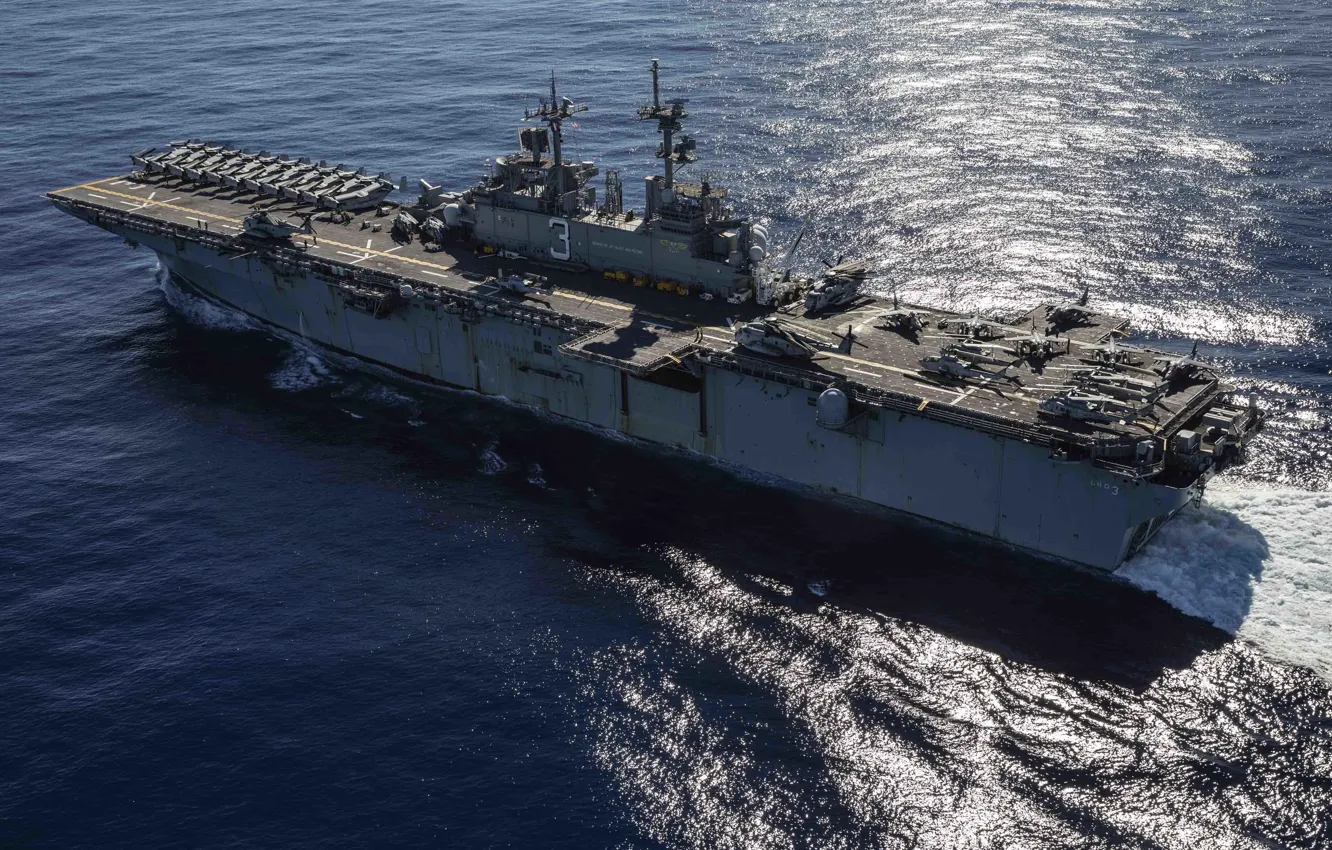 Photo wallpaper ship, American, United States Navy, USS Kearsarge LHD 3