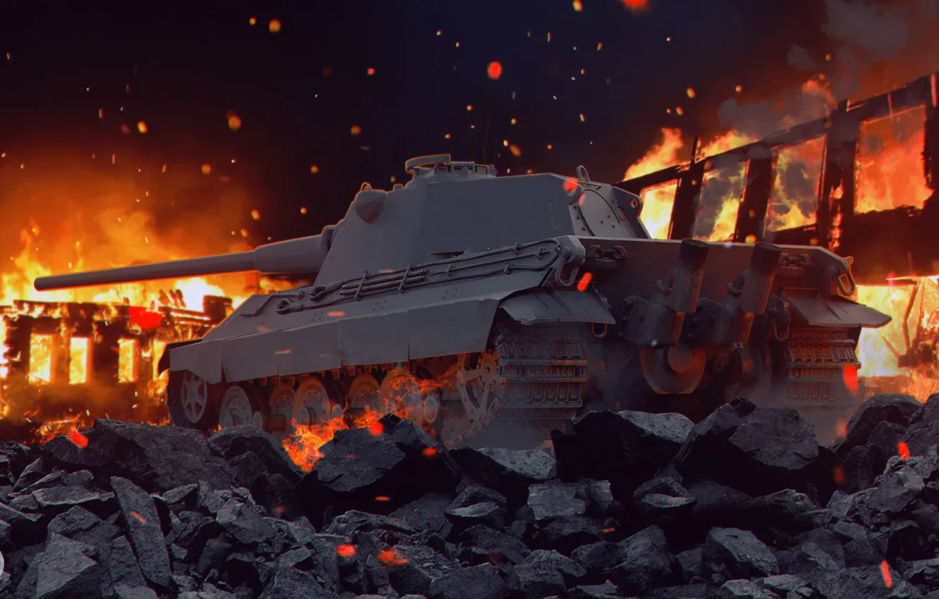 Photo wallpaper tank, art, world of tanks, wot, tank, wotart, anderarts, е50м