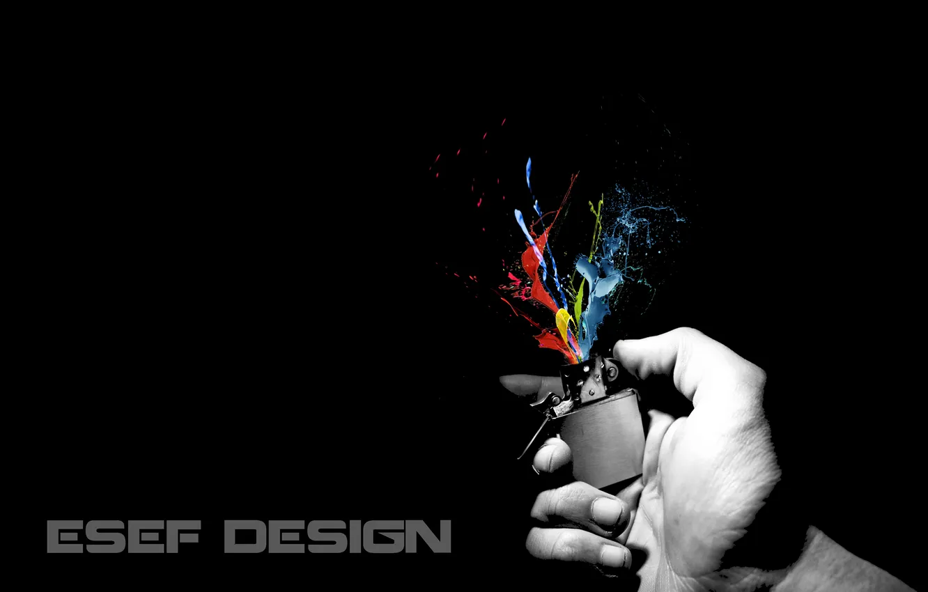 Photo wallpaper squirt, paint, color, minimalism, lighter, esef design