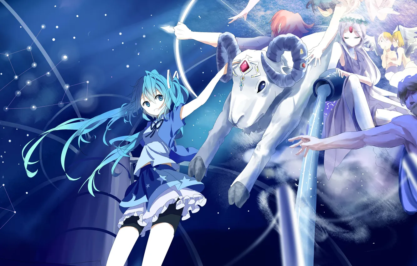 Photo wallpaper girl, smile, God, RAM, vocaloid, hatsune miku, Vocaloid, art