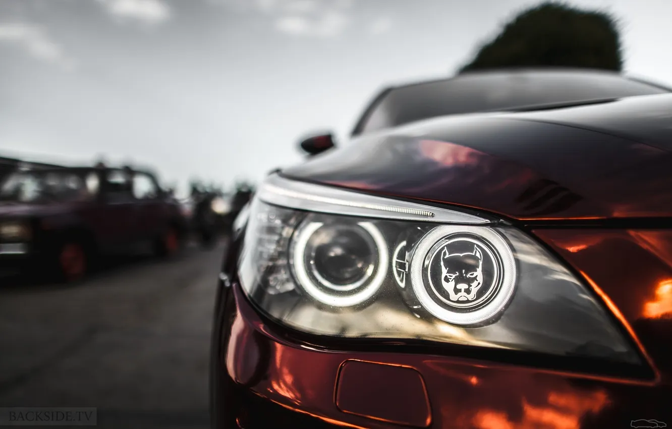 Photo wallpaper machine, auto, lights, shadow, BMW, auto, review, E60