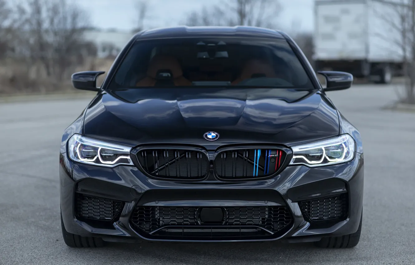 Photo wallpaper BMW, Front, Black, Sight, F90