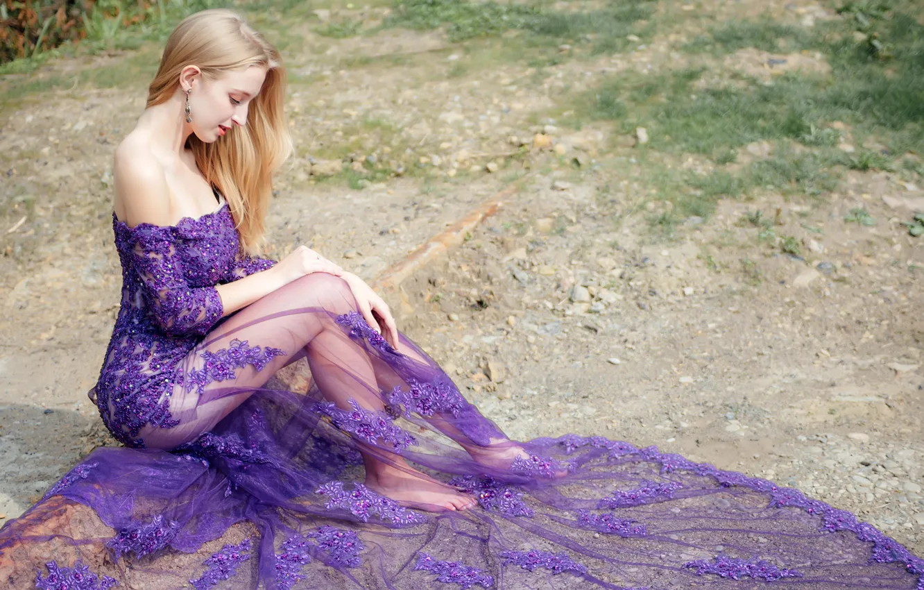 Photo wallpaper girl, style, model, dress