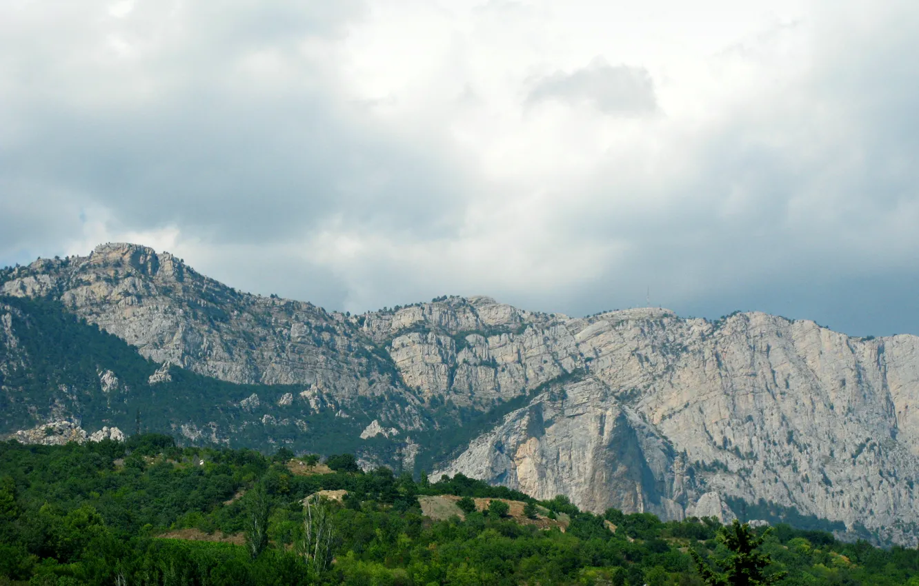 Photo wallpaper summer, clouds, mountains, Crimea, mountains
