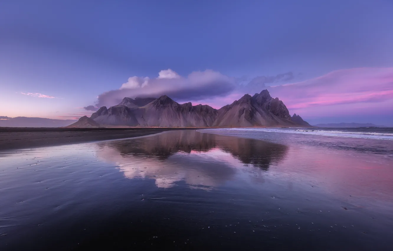 Photo wallpaper the sky, mountains, the ocean
