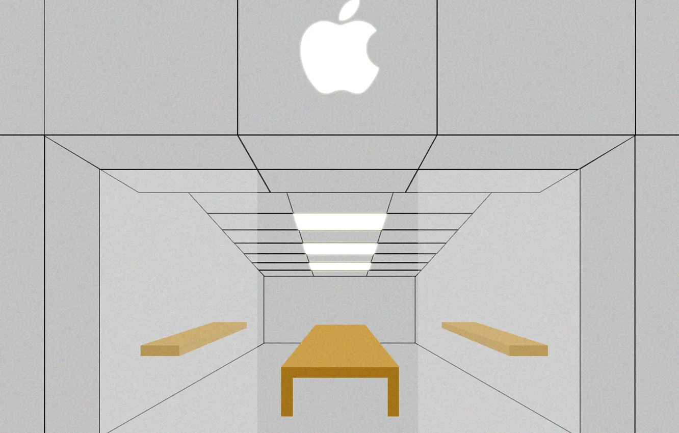 Photo wallpaper vector, apple, minimal, Apple Store, store