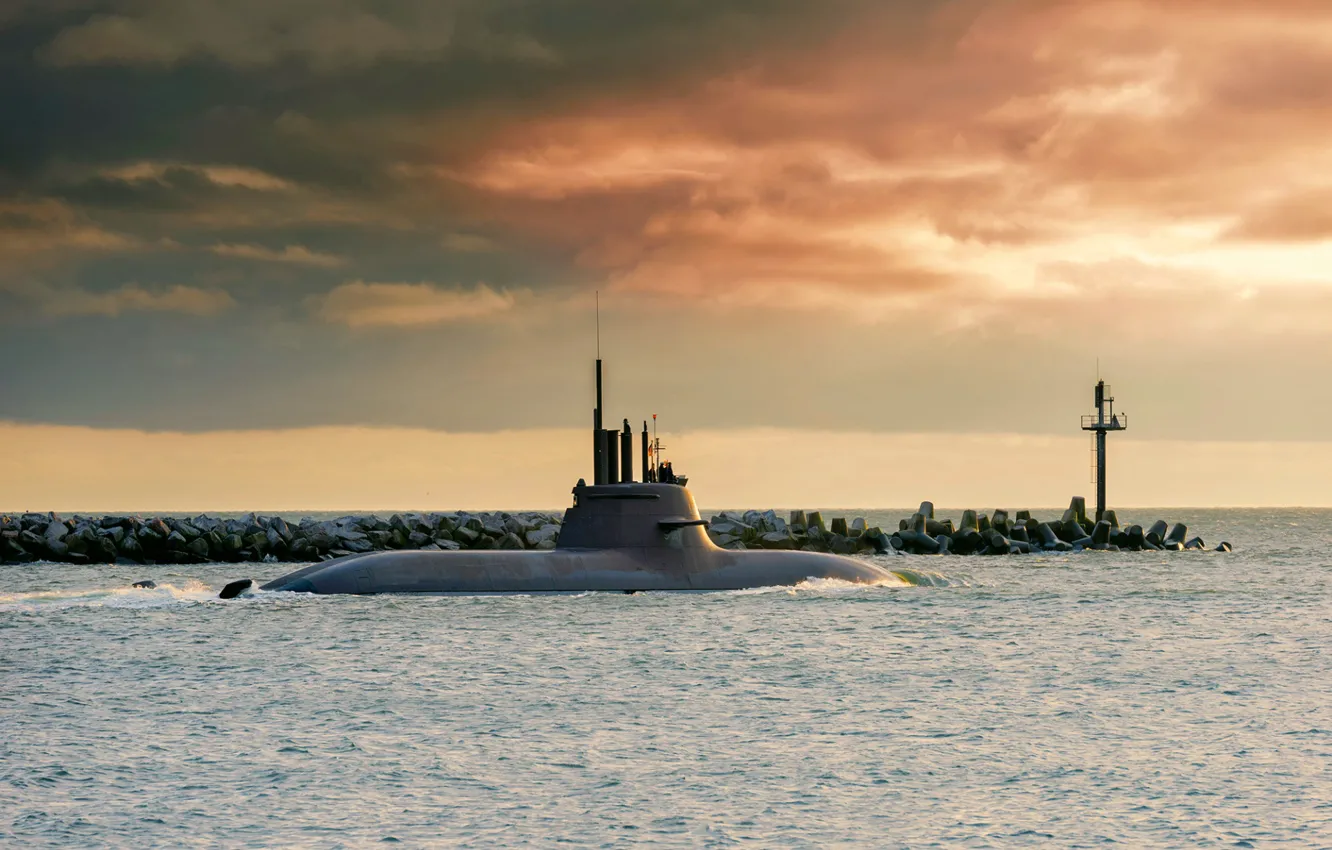 Photo wallpaper submarine, visit, Klaipeda, the German Navy