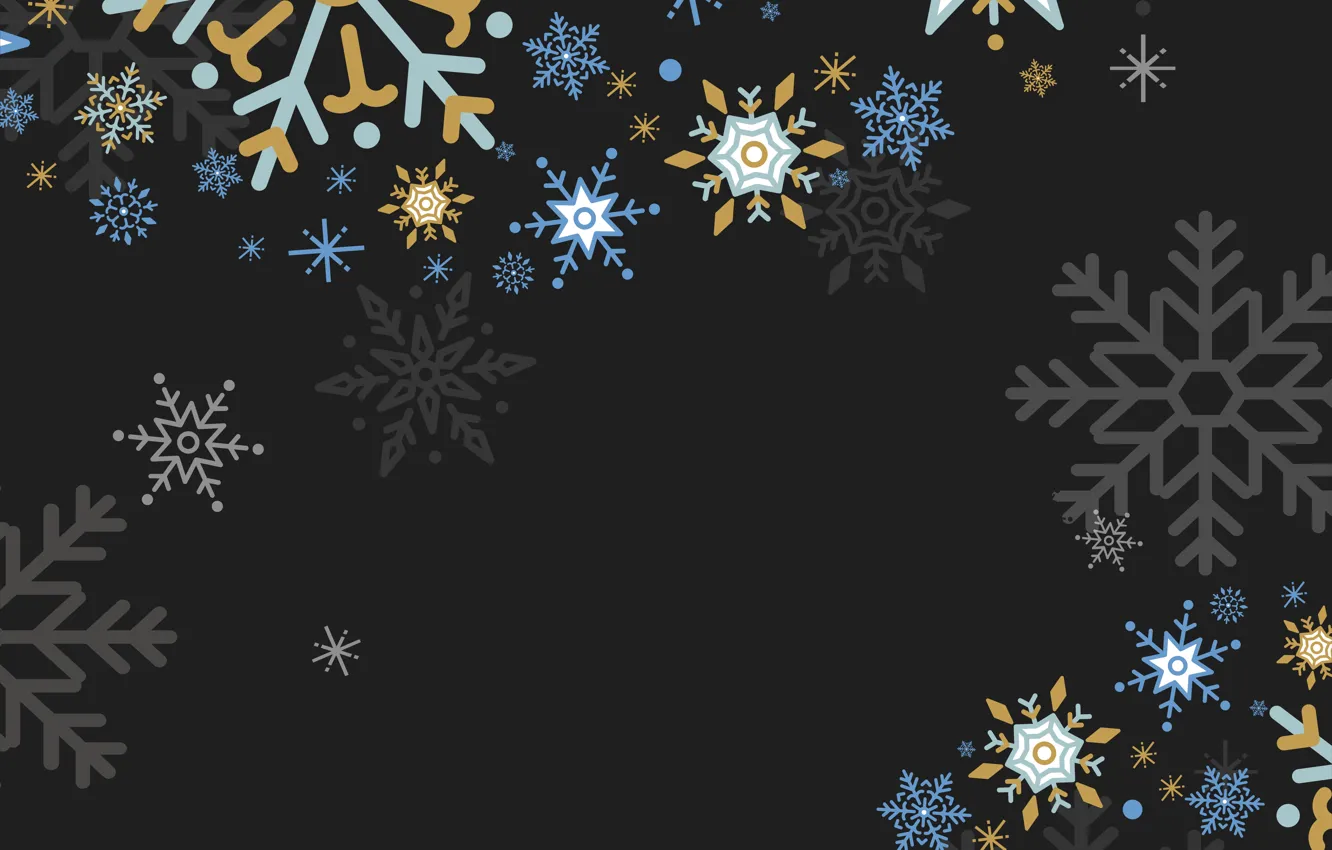 Photo wallpaper snowflakes, background, black, new year, texture