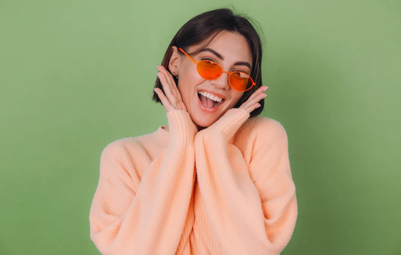 Photo wallpaper smile, glasses, cool, aunties