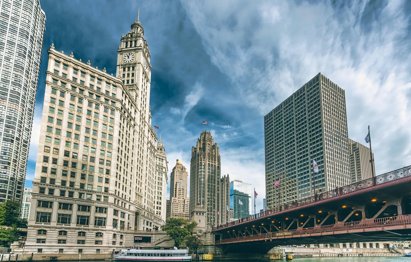 Photo wallpaper the sky, the city, building, skyscrapers, Chicago, Illinois